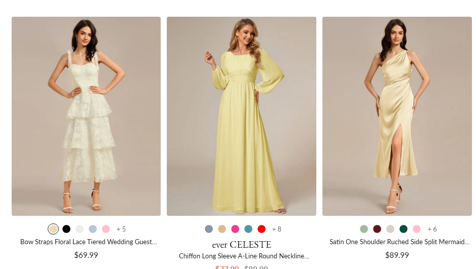 Shop Yellow Evening Dress Using Ever Pretty Discount Codes