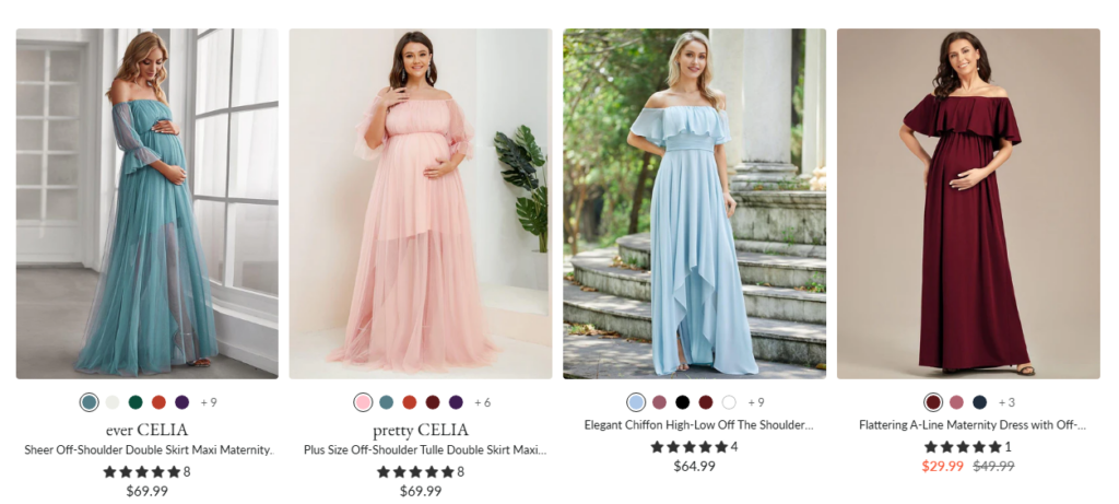 Shop Off the Shoulder Evening Dress Using Ever Pretty Discount Code