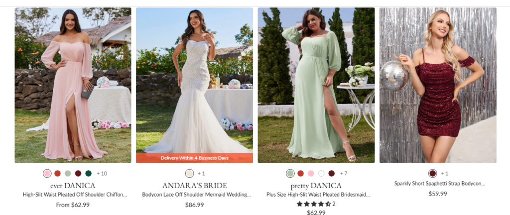 Shop Off the Shoulder Evening Dress Using Ever Pretty Discount Code