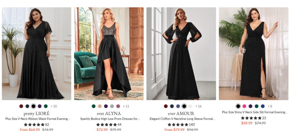 Shop Black Evening Dress Using Ever pretty Discount Codes