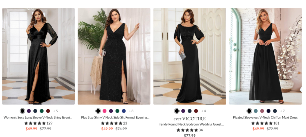 Shop Black Tie Wedding Guest Dress Using Ever Pretty Promo Code