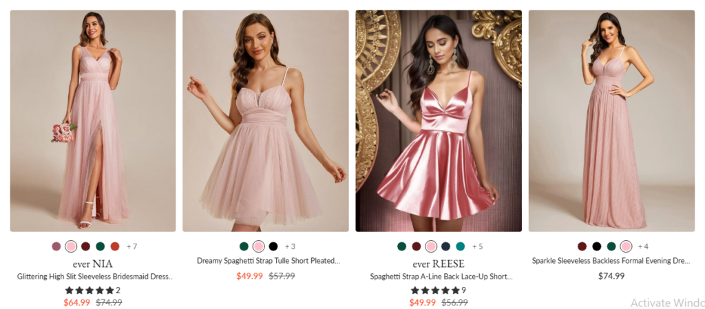Shop Pink Prom Dress Using Ever Pretty Coupon Code